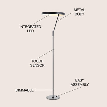 Owen 66.7" Integrated LED Metal Floor Lamp - JONATHAN Y